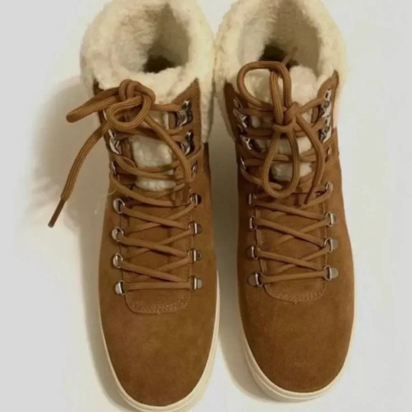 Marc Fisher Suede Leather Boots MF Darlen-M Faux Fur Ankle Boots Size - Picture 4 of 7